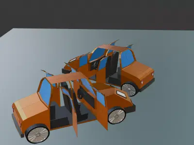 Cartoon Low-poly car 3D Model Pack Low-poly 3D model