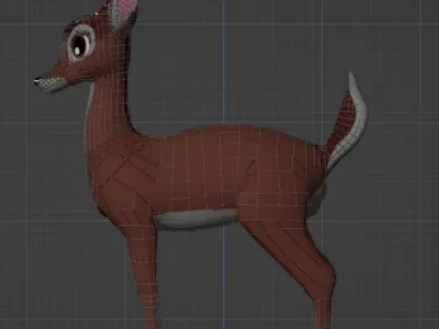 Adult Bambi Model Toon Shade 3D model