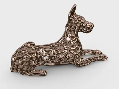 great dane dog Voronoi Style  3D print model