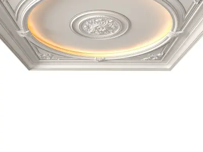  Classic coffered illuminated ceiling Set 3D model