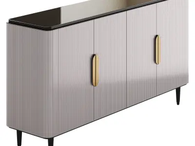 Modern Sideboard Buffet Black Kitchen 3D model