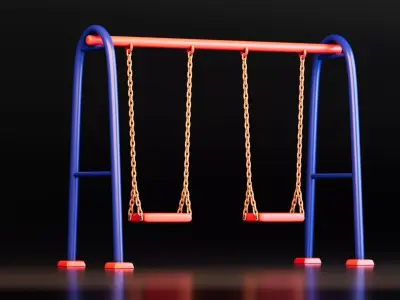Double Swing Set Free low-poly 3D model