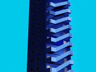 Tokyo Building Low-poly 3D model