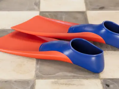 Swim Fins 02 PBR 3D model