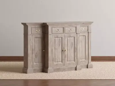 Large Wooden Console Cabinet 3D model