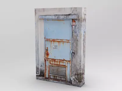 Door Wall for game Low-poly 3D model