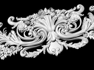 Central decor ornament for furniture 3D model 1053