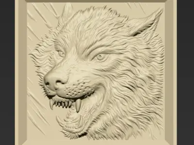 Wolf Head A14 3D print model