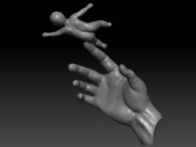 The Hand with The Child 3D print model
