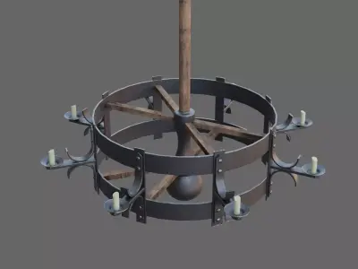 Chandelierr Low-poly 3D model