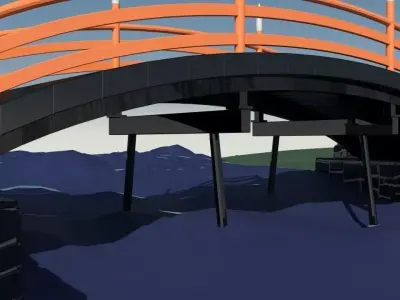 Small park bridge 3 3D model