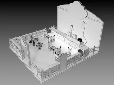Booth Exhibition Stand a395g 3D model