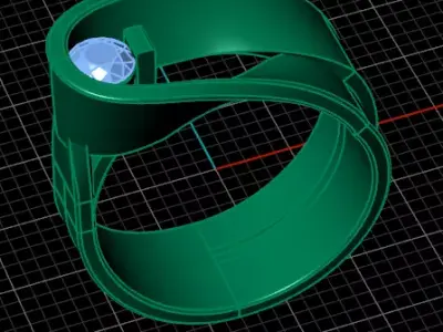 twisted luxury jewelry ring 3D print model purchase