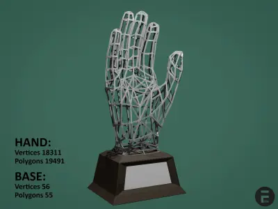 Hand Trophy Low-poly 3D model