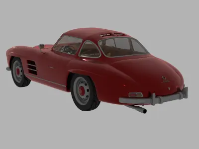 Mercedes Benz 300 SL Low-poly 3D model
