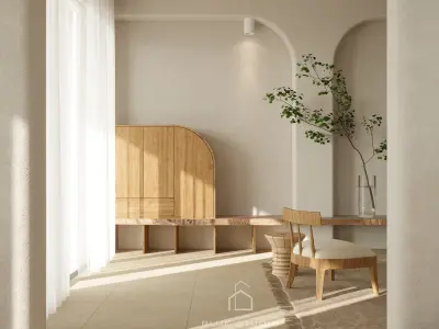 Japandi Living Room 3D model