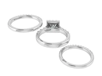 Square Halo Ring With Double Band 2771 3D print model