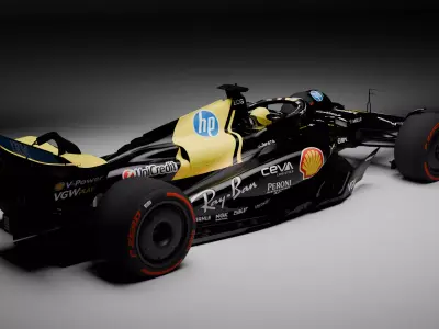 Formula 1 Ferrari S25  Fully Rigged Yellow Black Livery 3D model
