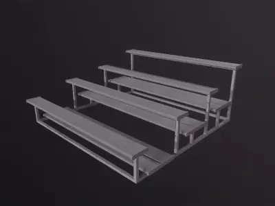 Football Soccer Bleacher 3D Model Low-poly 3D model