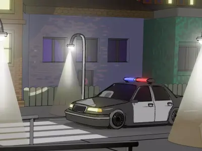 Scene style cartoon 3D model