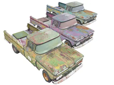 Classic Car Wreck 3D model