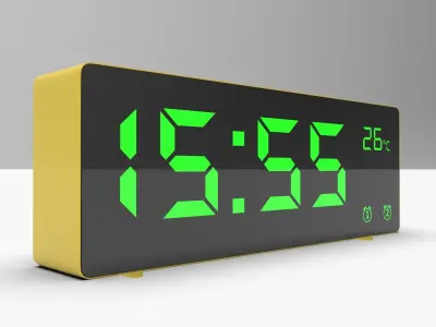 CLOCK YELLOW GREEN Low-poly 3D model