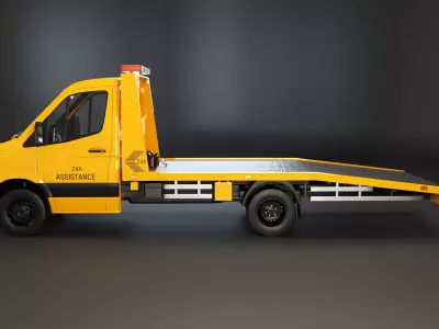Mercedes Sprinter Car Transporter Flatbed Tow Truck 3D model
