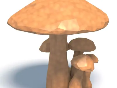 Mushrooms Low Poly 3D print model
