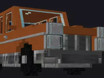 Basic orange car with interior Free 3D model