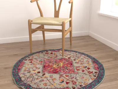 Round Rug Set 181 3D model