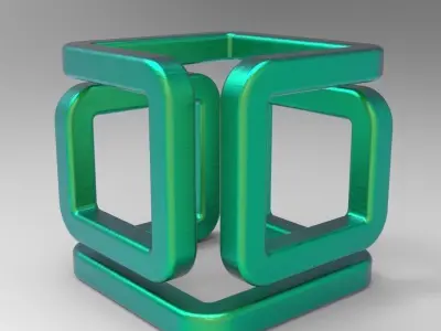 The Cube orange glass vase with square shape Free 3D model