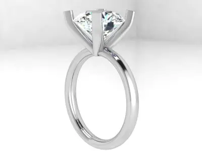 Round Diamond Solitaire Ring 3856 3D print model