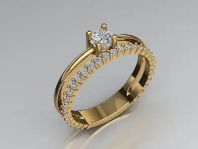 Women Ring 3DM STL Diamond Render Printable 3D print model