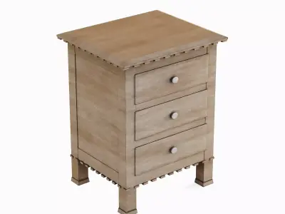 Old Wooden Dresser 03 Low-poly 3D model