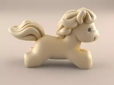 Adorable Pony Stl 3D Model for Desk Decor and Paperweight 3D print model