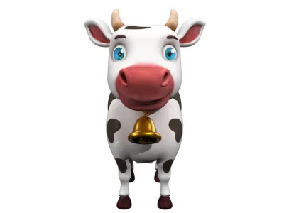 Cartoon Cow Low-poly 3D model