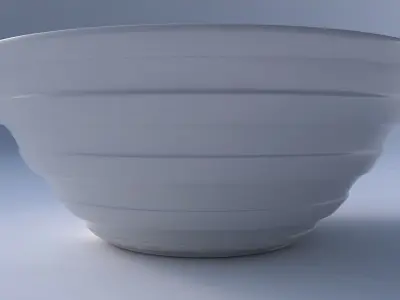 Bowl wide with smooth horizontal ribbons 3D print model