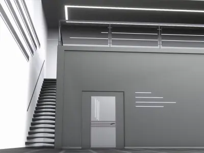 car STUDIO SCENE warehouse 3D future futuristic 3D model