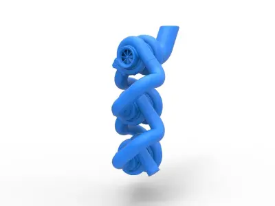 Turbocharger Version 3 Scale 1 to 25 3D print model