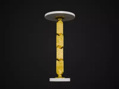 Brass and Marble Accent Table Low-poly 3D model