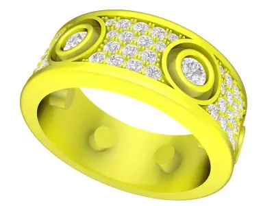 A7041 Luxury Korean Style Diamond Women Ring 3D print model