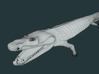 Greererpeton burkemorani Low-poly 3D model