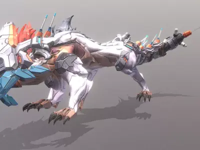 CYBORG LIZARD Reptile Squizze Attack Fbx Png 3D model