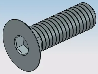 Hex drive flat head screw M6 3D print model