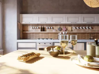 Kitchen interior scene 3D model 3D model