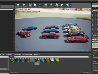 Muscle Car Pack for Unreal Engine 4 Low-poly 3D model