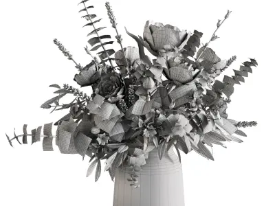 Photorealistic model of bouquets of flowers in vase   3D model