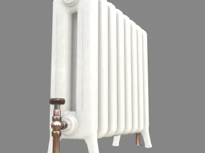 Game-ready painted iron radiator - Unity - HDRP - UE4 Low-poly 3D model