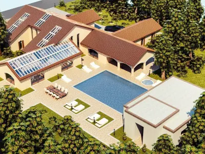 Modern Luxury Villa In Spanish Architectural Style Low-poly 3D model