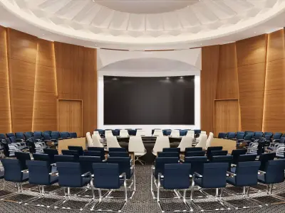 Luxury Round Conference Room 3D model